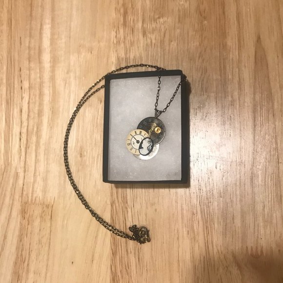Steampunk Clock Necklace Pendant - Picture 2 of 2